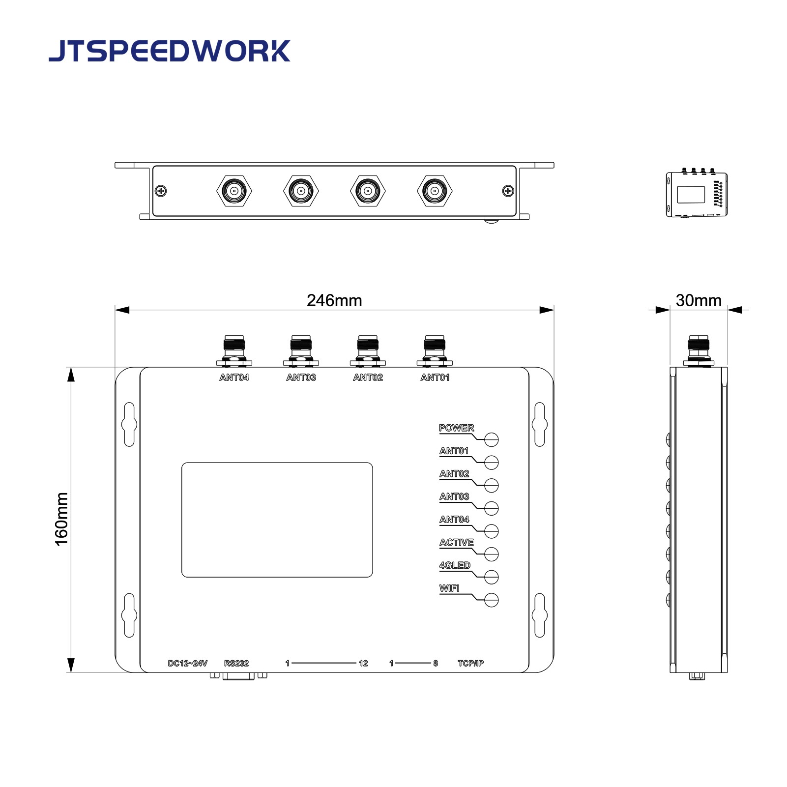 JT-928 Σταθερός αναγνώστης RFID UHF 2/4 θυρών ISO18000-6C TM200 | Υποστηρίζεται τσιπ Impinj E710