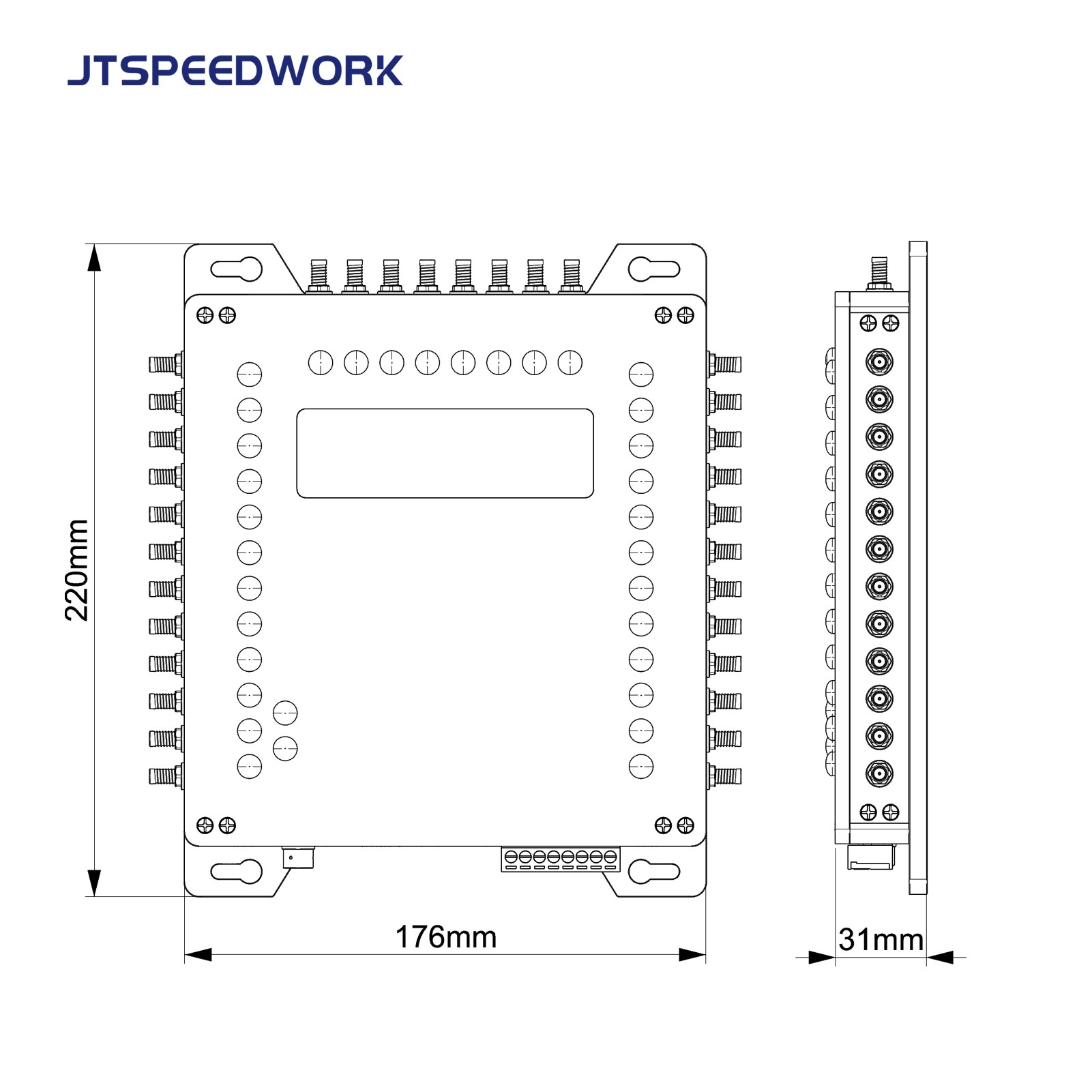 JT-932 Σταθερός αναγνώστης RFID UHF 32 θυρών Impinj R2000 υψηλής ευαισθησίας ISO18000-6C
