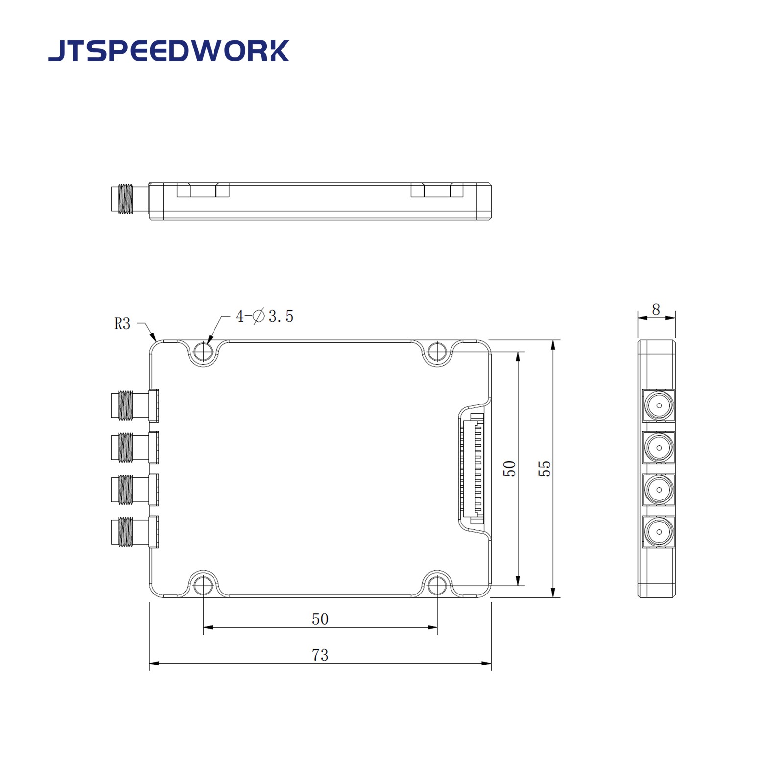JT-2540 TM200 Μονάδα UHF RFID 4 θυρών 860-960MHz TTL