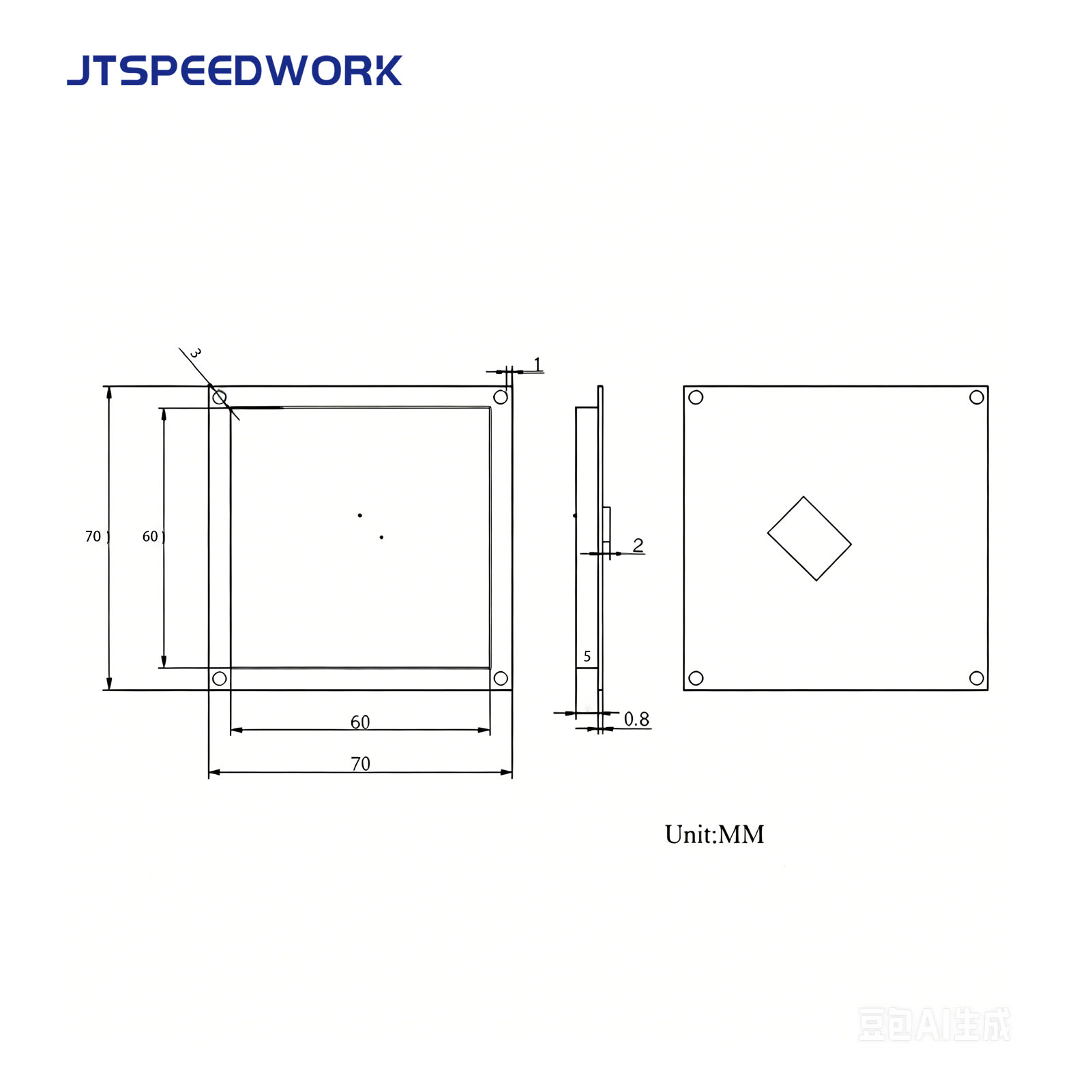 JT-T0060 Κεραμική κεραία RFID UHF 4dBi 860-960MHz RHCP Κυκλική πόλωση με δυνατότητα προσαρμογής